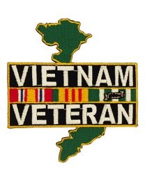 IRON ON VIETNAM VETERAN W/MAP PATCH