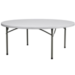 72" Plastic Folding Tables | CHEAP Round Plastic Folding Table | Banquet Plastic Tables | WHOLESALE CHAIRS :