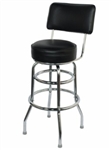 Double Ring Chrome Barstool with Back