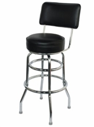 Double Ring Chrome Barstool with Back