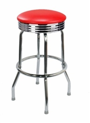 Single Ring Chrome Barstool Retro