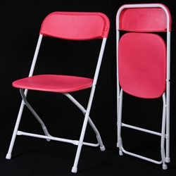 Red  Plastic Folding Chair - Cheap Plastic folding chairs, White Poly Samsonite Folding Chairs, lowest prices folding chairs