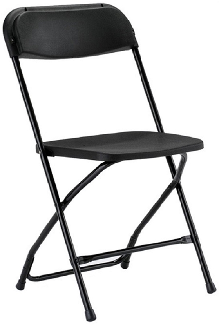 Black Plastic Folding Chair - Cheap Prices Poly Folding Chair - Discount Prices Stacking Chais