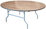 72" Round Wood Folding Table, Plywood Folding Tables