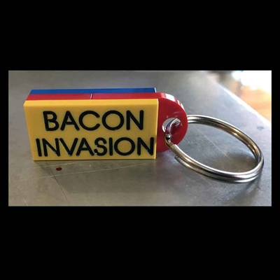 Custom LEGO Bacon Invasion Keychain
