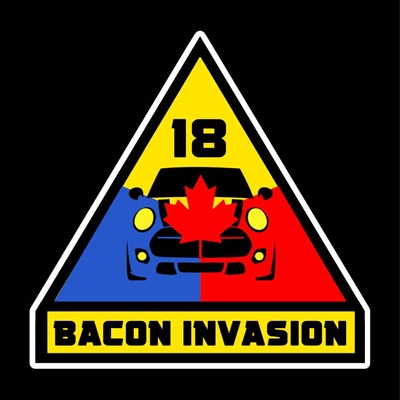 Bacon Invasion 2018 Triangle Vinyl Decal