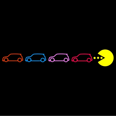 PacMan Chasing MINIs 5 color left