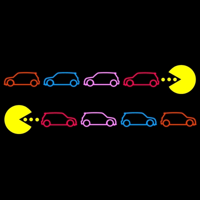 PacMan Chasing MINIs 5 color L/R Set