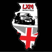 LXM of Northern Illinois Black Background Cling