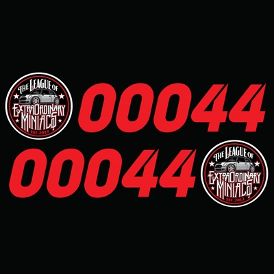 LXM Round Car Member # Vinyl Sticker Set Driver/Passenger