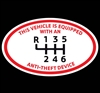 OVAL Anti Theft Device 6-SPD Manual Decal