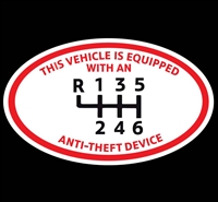 OVAL Anti Theft Device 6-SPD Manual Decal