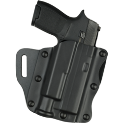 SAFARILAND MODEL 557 OPEN-TOP BELT SLIDE CONCEALMENT STX TACTICAL HOLSTER, S&W M&P 9/40 WITH SUREFIRE X300, RIGHT HANDED