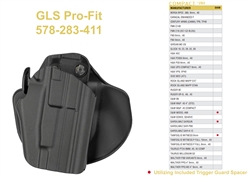 Safariland GLS Pro-Fit Concealment Holster, Compact, Black, Left Handed