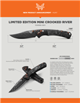 BENCHMADE 15085BK-2601 LIMITED EDITION MINI CROOKED RIVER,  WEST COAST EXCLUSIVE
