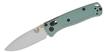 BENCHMADE MODEL 533SL-07 MINI BUGOUT, CRUSHED SILVER, PLAIN EDGE