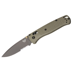 BENCHMADE MODEL 535SGRY-1 BUGOUT, GRAY / SERRATED BLADE