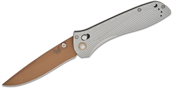 BENCHMADE MODEL SEVEN TEN, 710FE-24, GRAY ALUMINUM,  FDE RECURVE BLADE