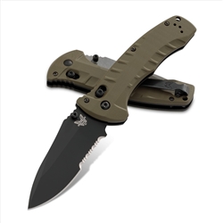 BENCHMADE 980SBK TURRET, SERRATED, BLACK BLADE