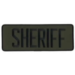 SHERIFF BACK PATCH, BLACK ON OD