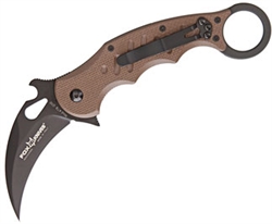 FOX 479 KARAMBIT EARTH HANDLE / BLACK BLADE FOLDING KNIFE