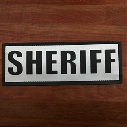 HATCH REFLECTIVE SHERIFF PATCH, BLACK ON SILVER