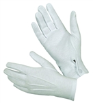 HATCH WHITE COTTON PARADE GLOVES W/ SNAP BACK, LARGE