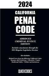 QUICKCODES 2024 CALIFORNIA PENAL CODE ABRIDGED