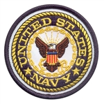 U.S. NAVY 3in ROUND PATCH, WITH HOOK VELCRO