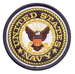 U.S. NAVY 3in ROUND PATCH, WITH HOOK VELCRO