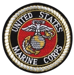U.S.M.C. 3in ROUND PATCH, FULL COLOR, WITH HOOK VELCRO