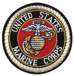 U.S.M.C. 3in ROUND PATCH, FULL COLOR, WITH HOOK VELCRO