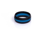 Silicone Wedding Band, Thin Blue Line, Size 11