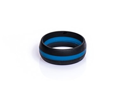 Silicone Wedding Band, Thin Blue Line, Size 12