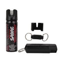 Sabre Pepper Spray Home and Away Kit, 2.4oz Home Spray and .54 Personal Spray, Black