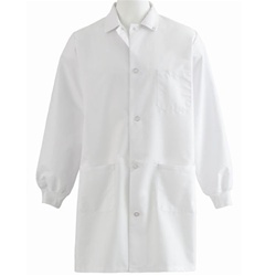 Medline Unisex Knit Cuff Staff Length Lab Coat, 87050QH