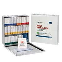 ANSI Class B First Aid Kit, Metal, Weatherproof, 54 Unit