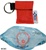 CPR face shield in nylon CPR keychain pouch, Red. Rescue Breatherâ„¢ features a true one-way valve and mouth-to-mouth CPR barrier. Secures over ears for hands free operation. CPR Faceshield J5095