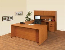 NEW Laminate Executive U-Shape Desk w/ Hutch