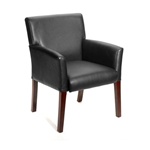 BOSS Black Leather Guest Chair NEW !!