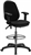 BLACK MULTIFUNCTION ERGONOMIC DRAFTING CHAIR WITH ADJUSTABLE FOOT RING AND ADJUSTABLE ARMS