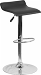 CONTEMPORARY BLACK VINYL ADJUSTABLE HEIGHT BARSTOOL WITH CHROME BASE