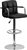 NEW CONTEMPORARY BLACK QUILTED VINYL ADJUSTABLE HEIGHT BARSTOOL WITH ARMS AND CHROME BASE