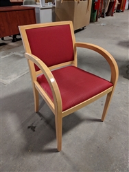 Geiger Wood Guest Chair Red Fabric