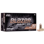 CCI Blazer Brass - 9mm Luger - 124 gr. - FMJ - 50 CT