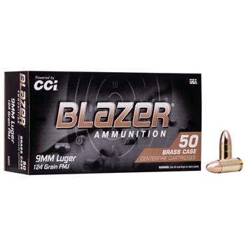 CCI Blazer Brass - 9mm Luger - 124 gr. - FMJ - 50 CT