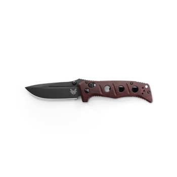 Benchmade - Limited Edition Mini Adamas - Burgundy Micarta Handle - AXIS Plain Drop-Point Folding Knife - 273BK-2201