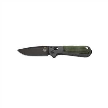 Benchmade - Redoubt - Grivory Gray/Green Handle - AXIS Plain Drop-Point Folding Knife - 430BK