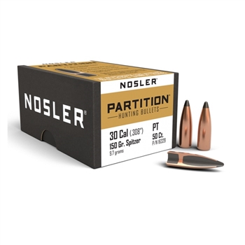 Nosler - 30 Cal (.308) Projectiles - 150 gr. - Partition - 50CT - 16329