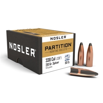 Nosler - 338 Cal (.338) Projectiles - 210 gr. - Partition - 50CT - 16337